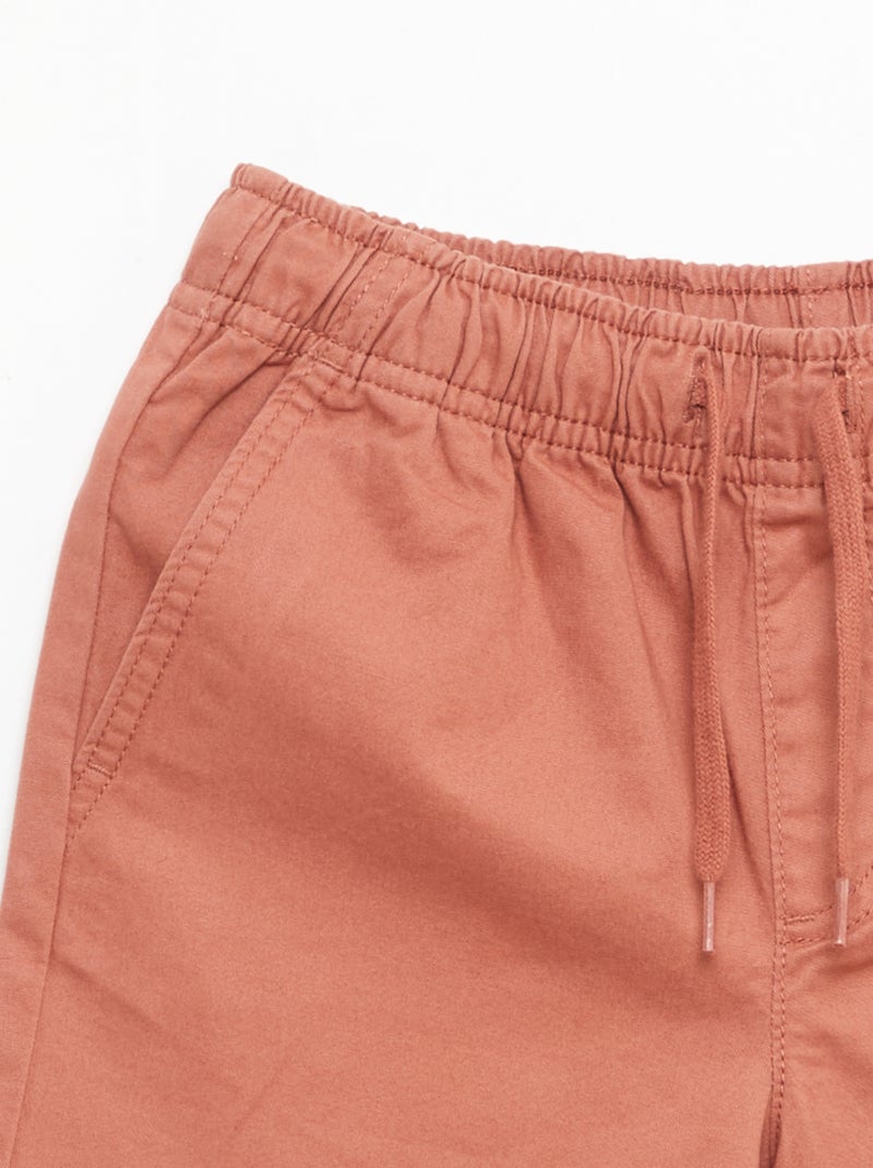 Bermuda chino tinta unita con lacci Rosa - Kiabi