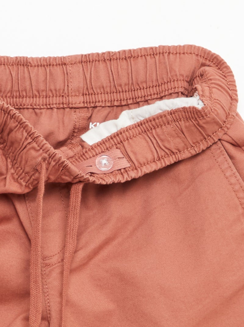 Bermuda chino tinta unita con lacci Rosa - Kiabi
