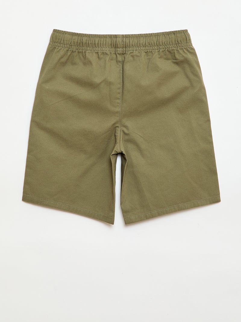 Bermuda chino tinta unita con lacci Verde - Kiabi