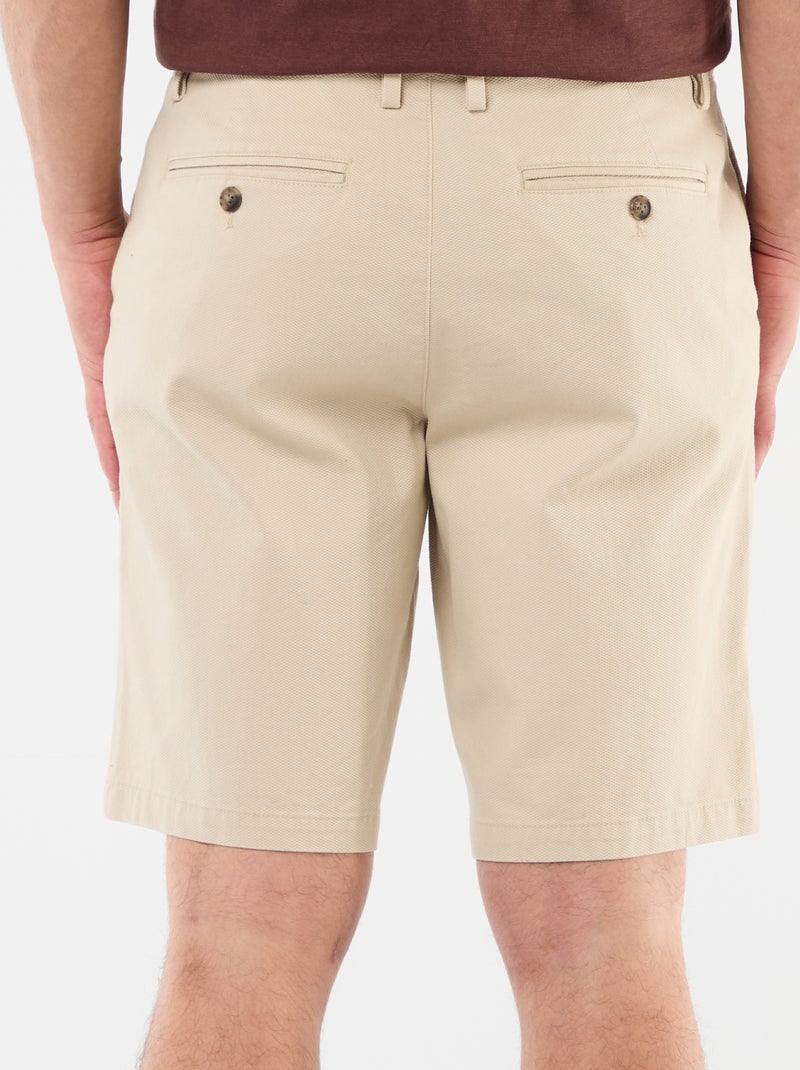 Bermuda chino tinta unita in dobby Beige - Kiabi