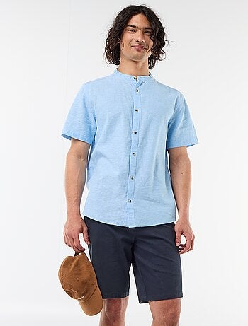 Bermuda chino tinta unita in dobby