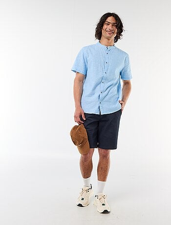 Bermuda chino tinta unita in dobby