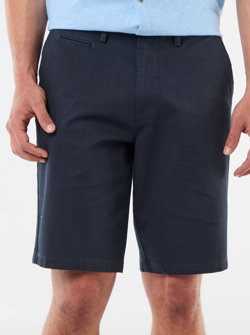 Bermuda chino tinta unita in dobby Blu - Kiabi