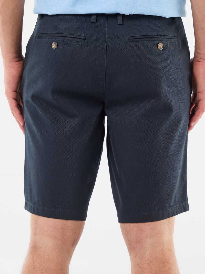 Bermuda chino tinta unita in dobby Blu - Kiabi