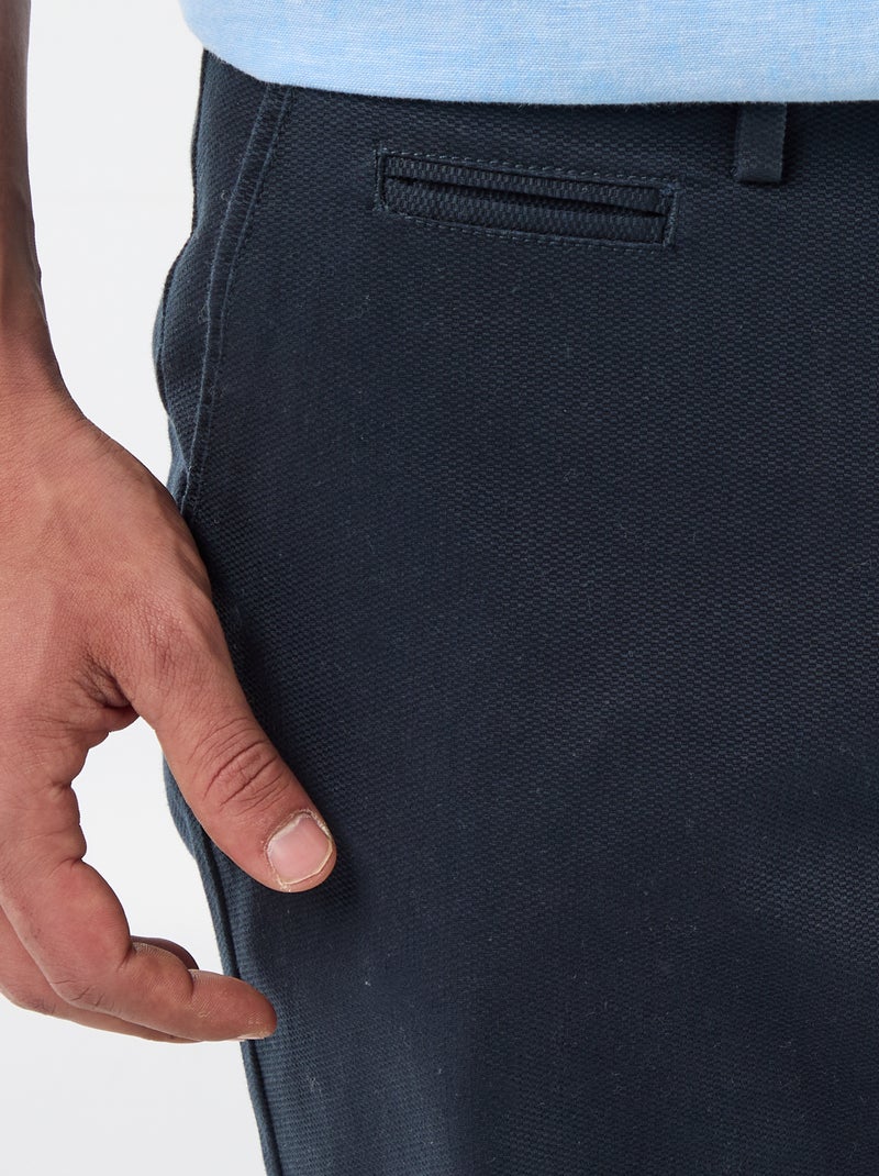 Bermuda chino tinta unita in dobby Blu - Kiabi