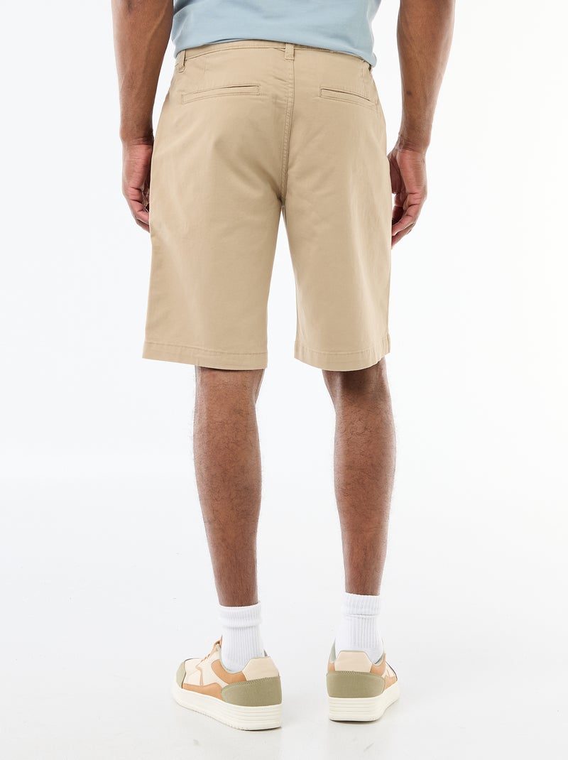Bermuda chino tinta unita in twill Beige - Kiabi