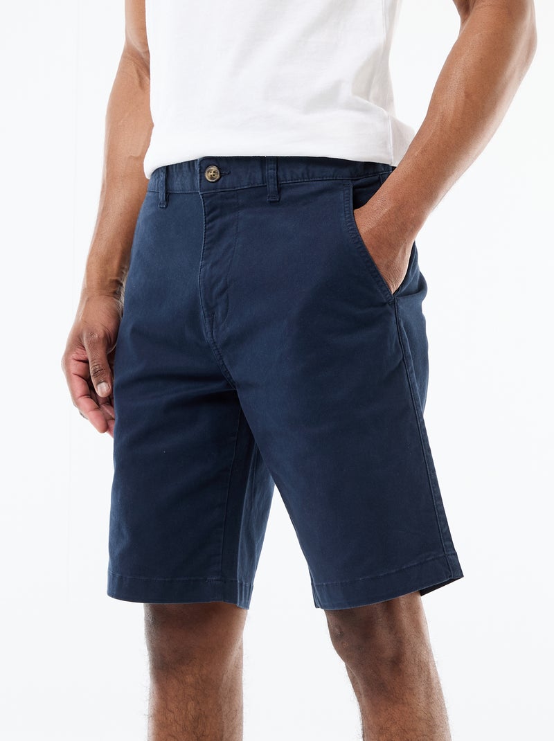 Bermuda chino tinta unita in twill Blu - Kiabi