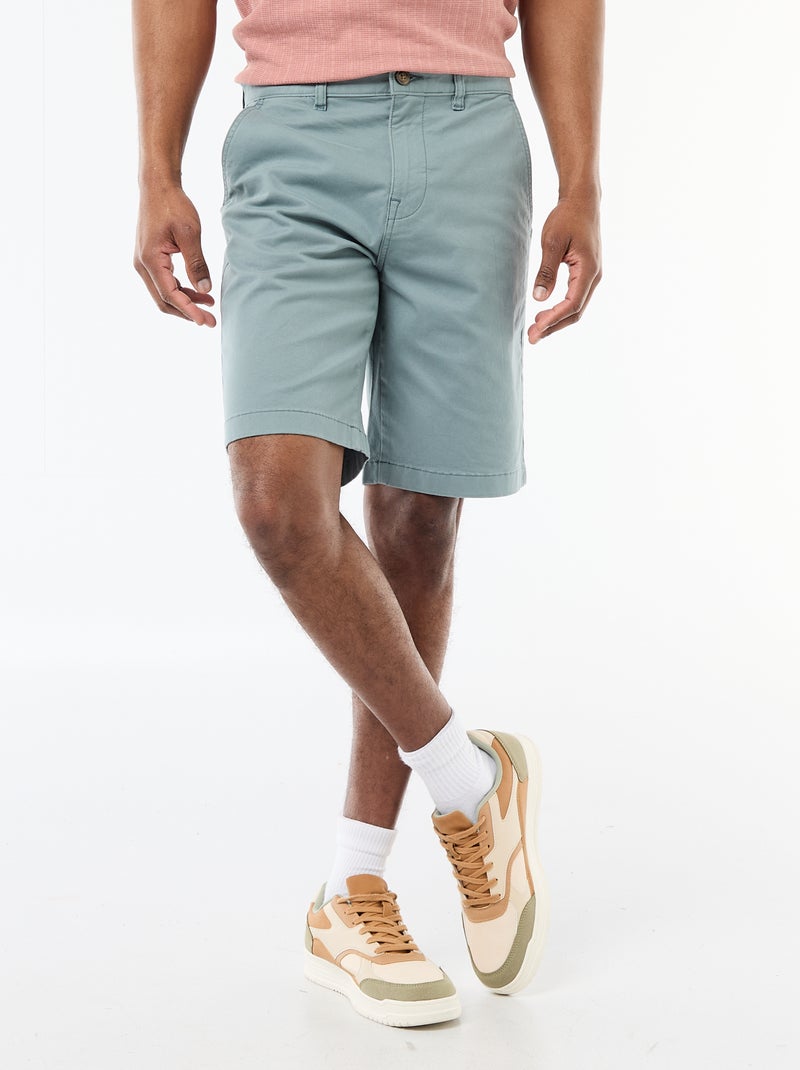 Bermuda chino tinta unita in twill Blu - Kiabi