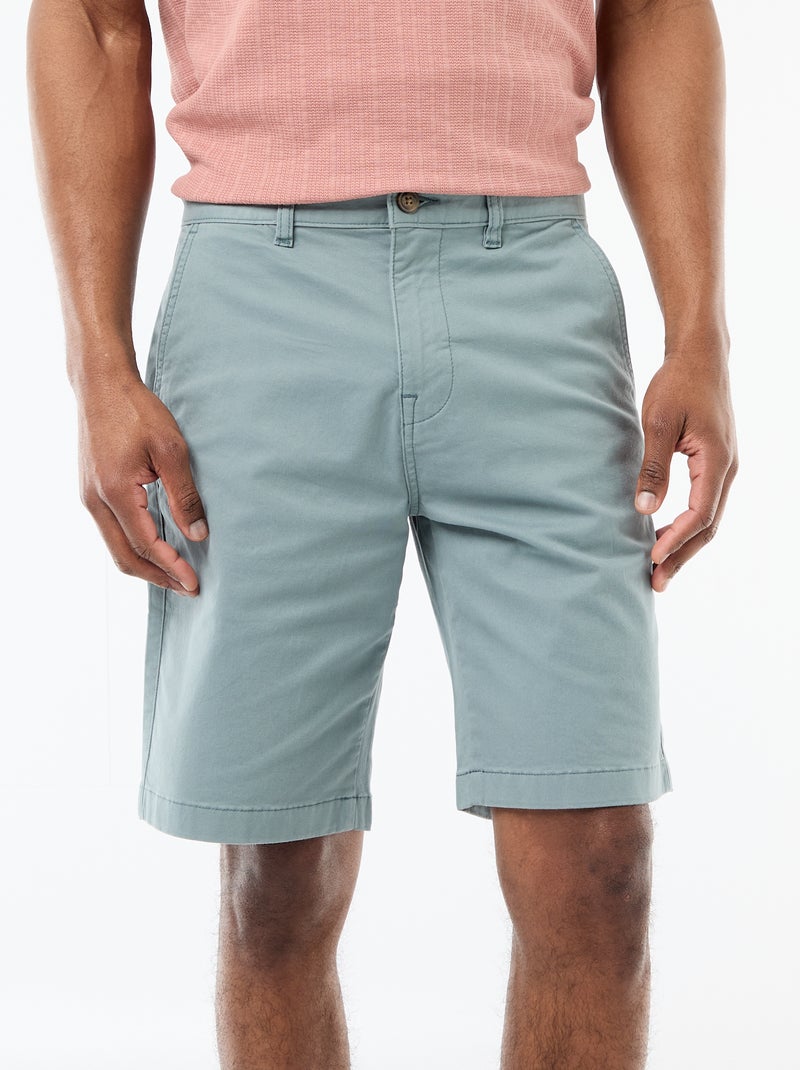Bermuda chino tinta unita in twill Blu - Kiabi