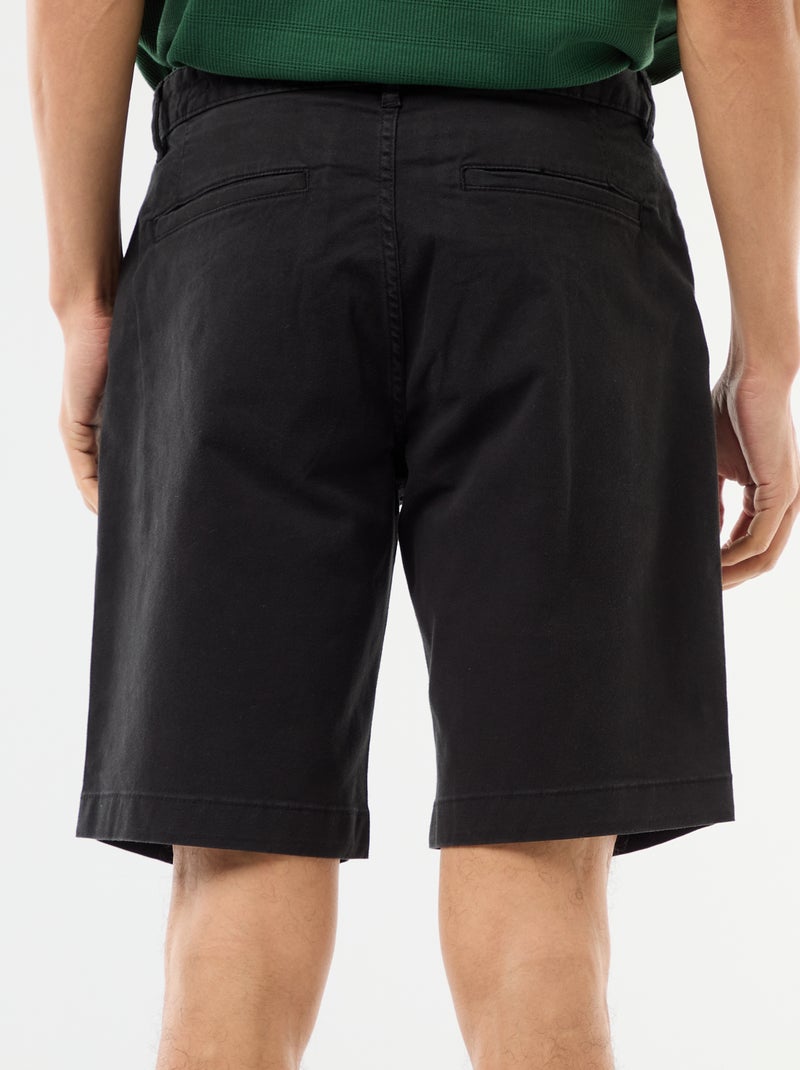 Bermuda chino tinta unita in twill Nero - Kiabi