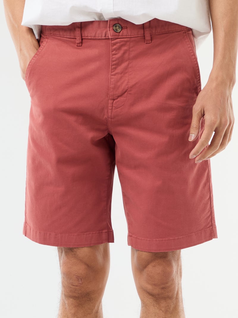 Bermuda chino tinta unita in twill Rosa - Kiabi