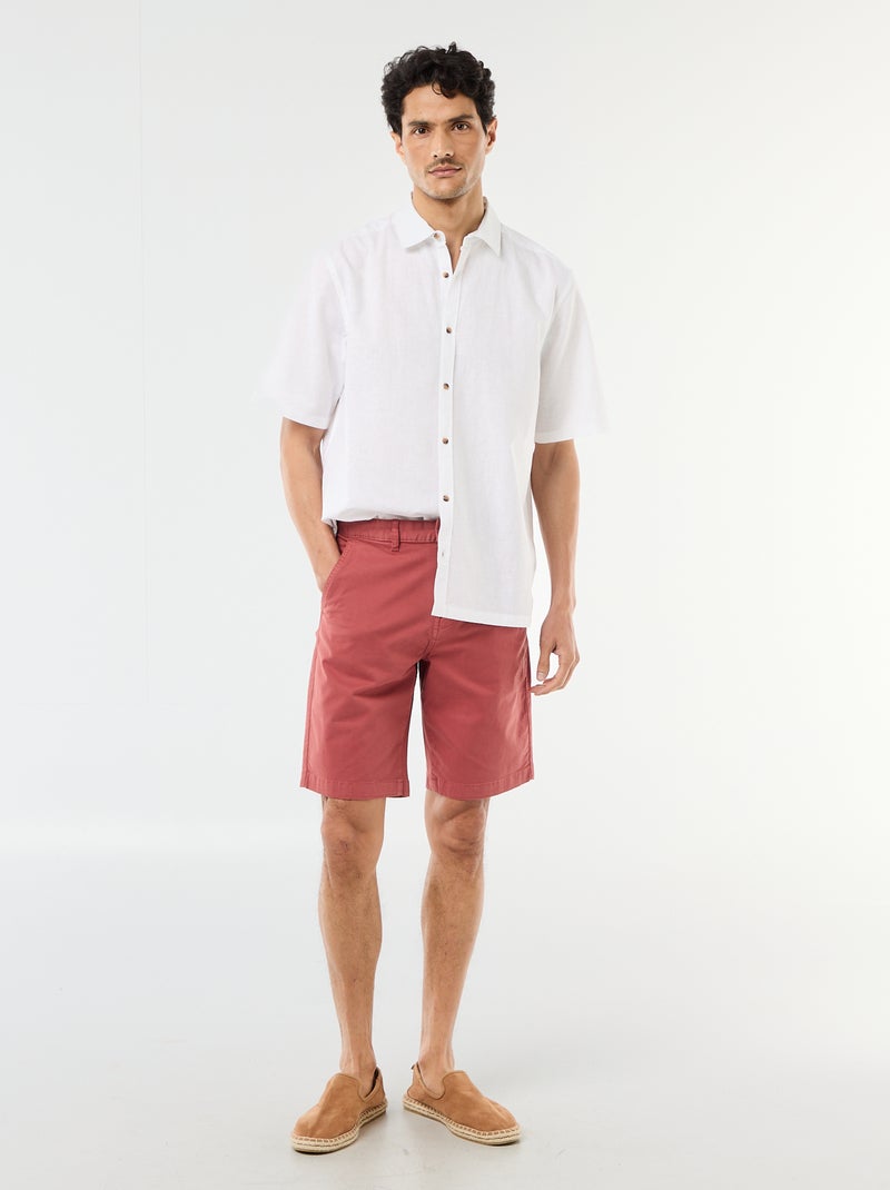 Bermuda chino tinta unita in twill Rosa - Kiabi