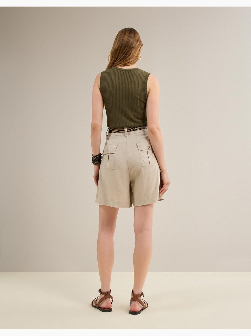 Bermuda con lino, mo fashion Beige - Kiabi