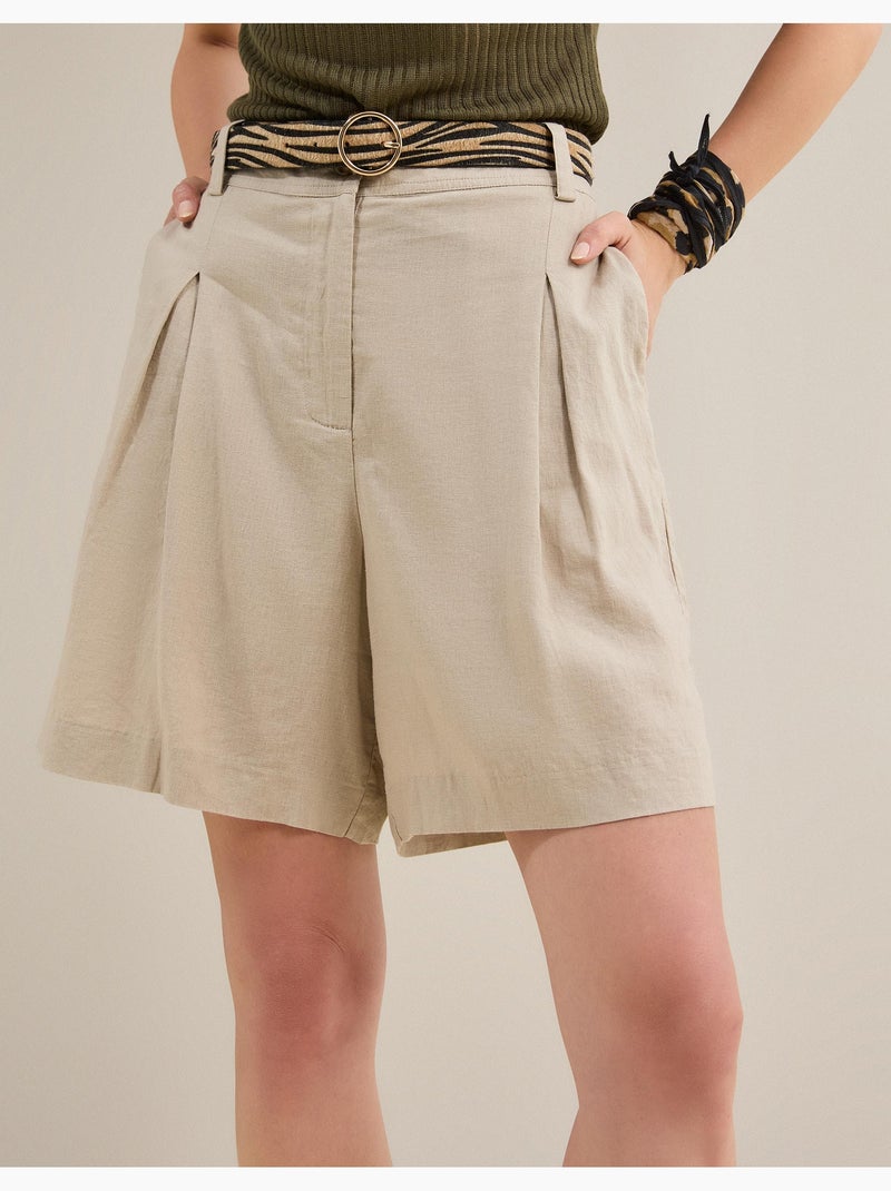 Bermuda con lino, mo fashion Beige - Kiabi