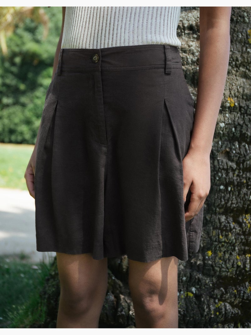 Bermuda con lino, mo fashion Marrone - Kiabi