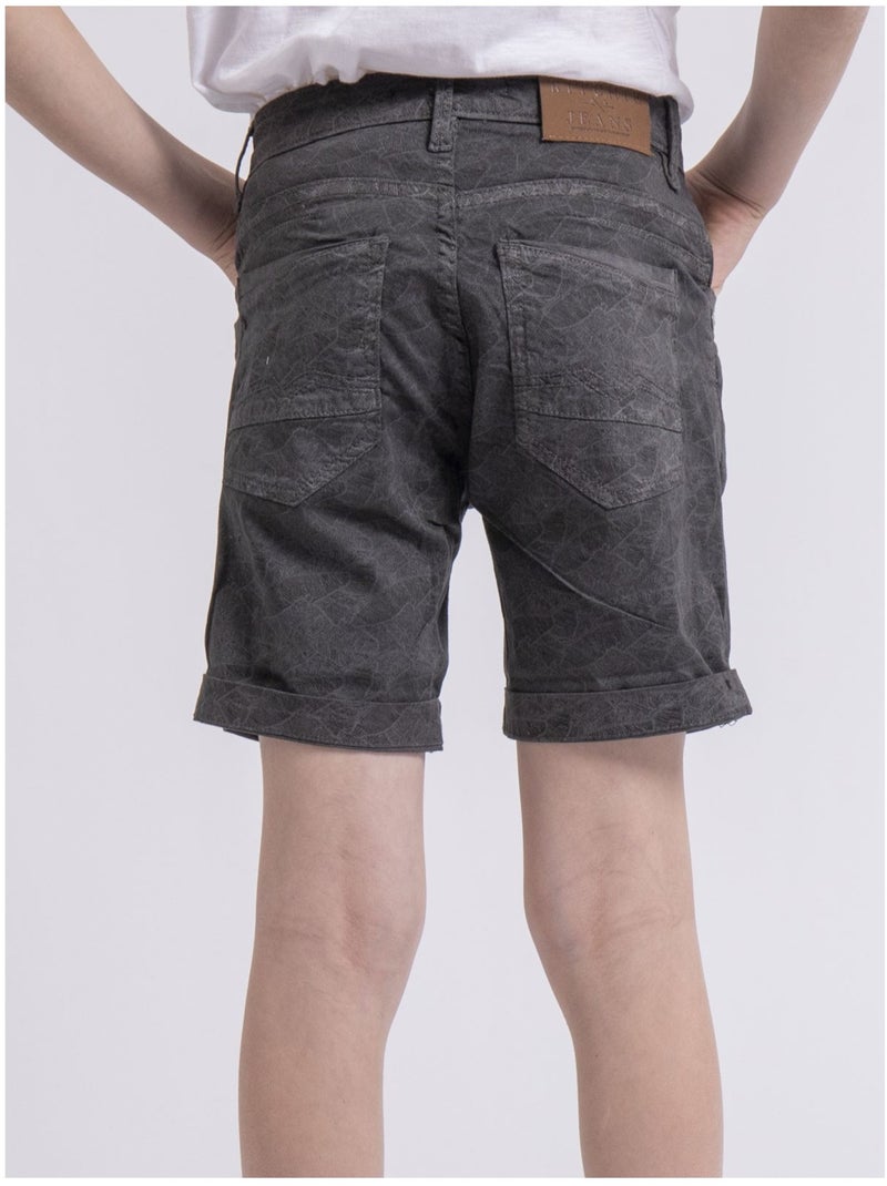 Bermuda con motivi BASKEL-J Grigio scuro - Kiabi