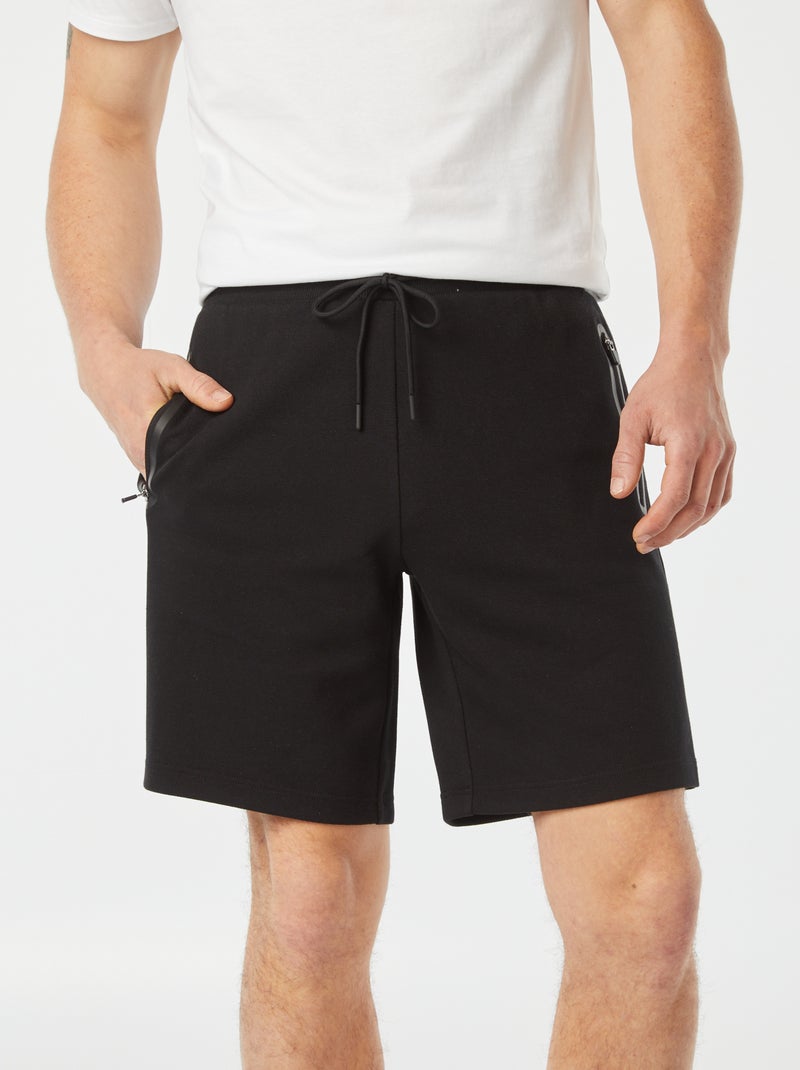 Bermuda con tasche con zip nero - Kiabi