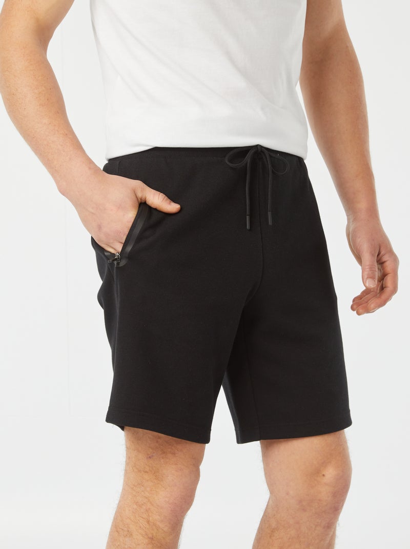 Bermuda con tasche con zip nero - Kiabi