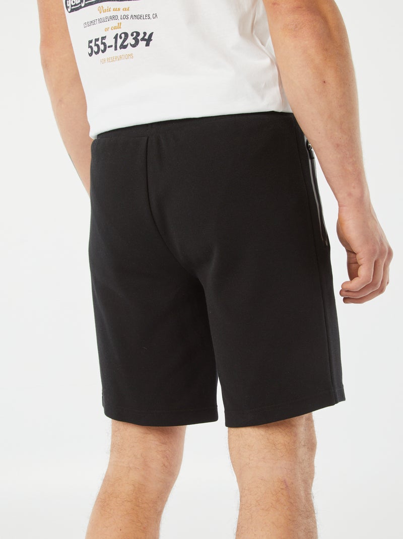 Bermuda con tasche con zip nero - Kiabi