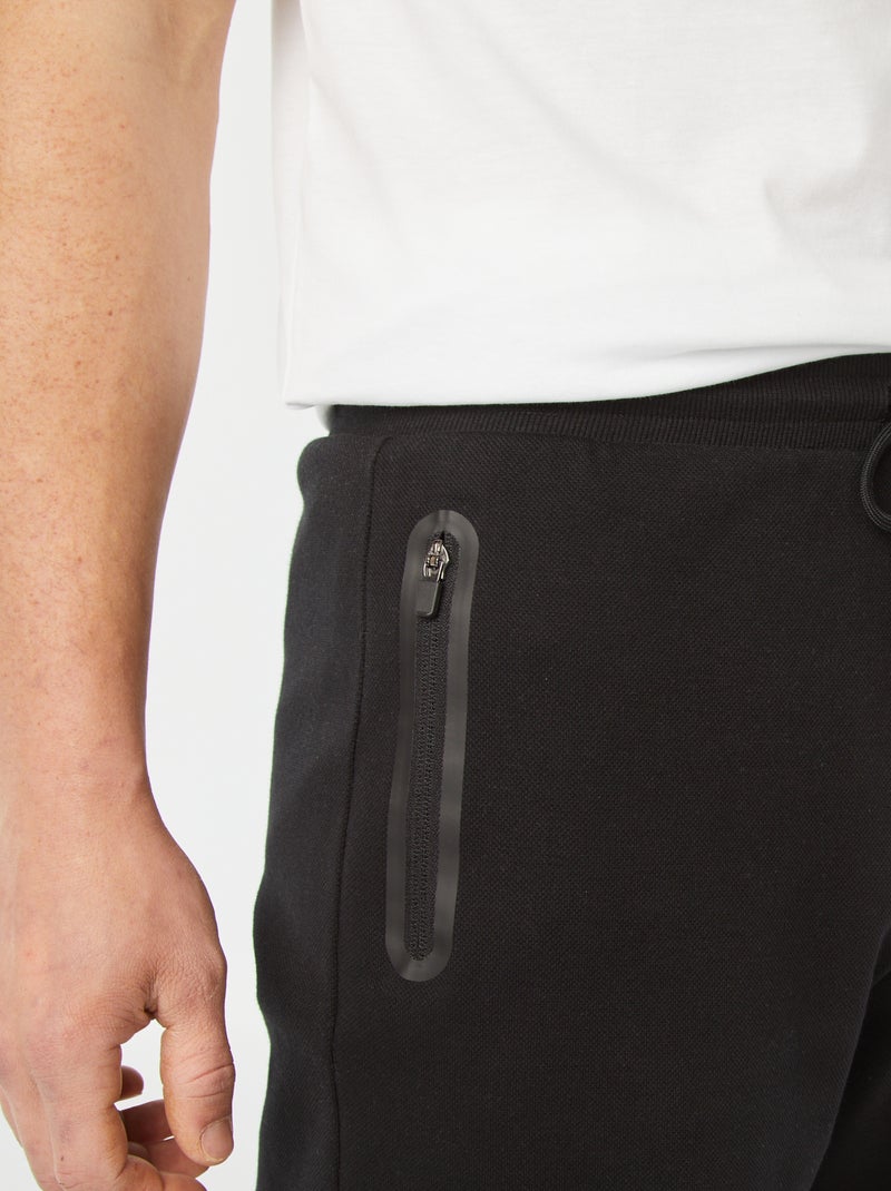 Bermuda con tasche con zip nero - Kiabi