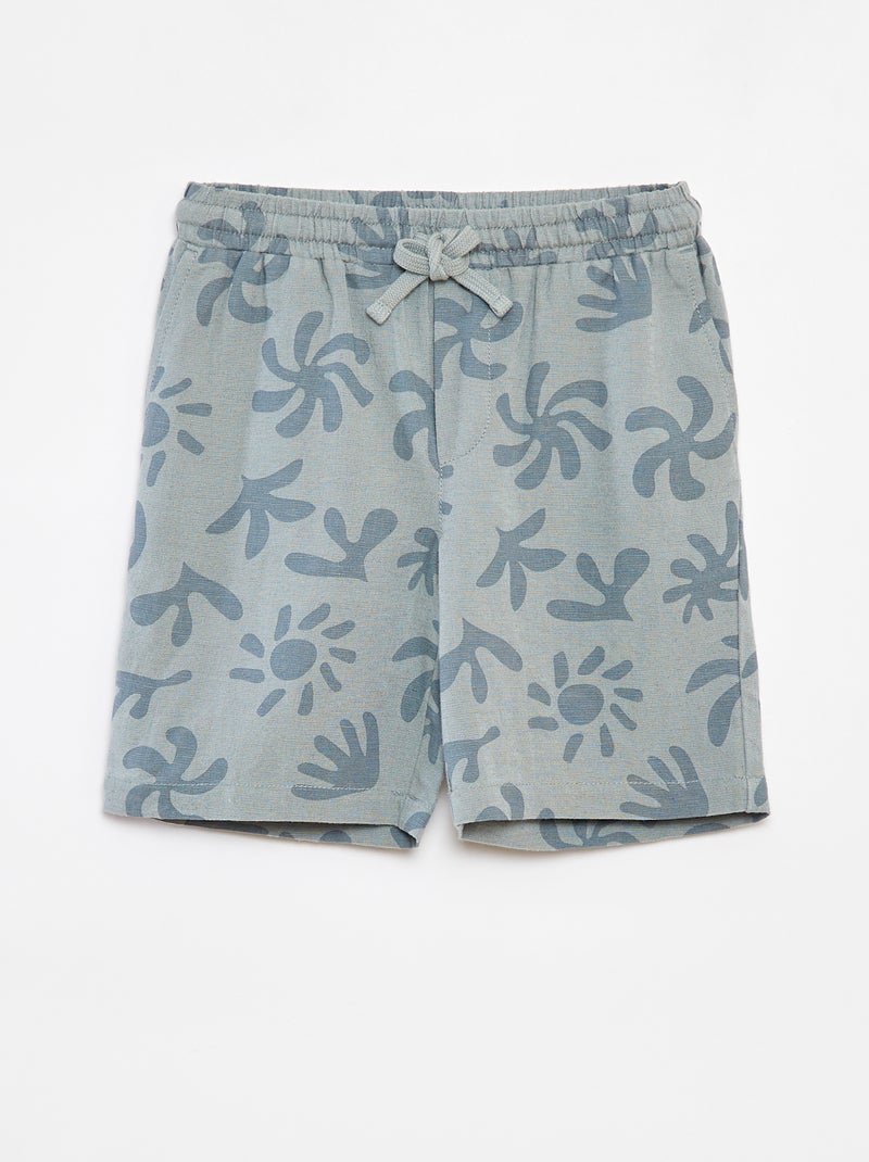 Bermuda con tasche e stampa Verde - Kiabi