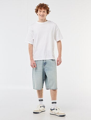 Bermuda denim baggy in cotone