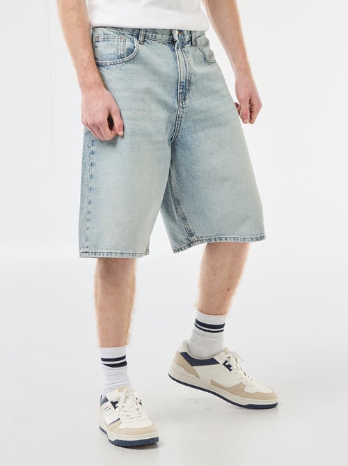 Bermuda denim baggy in cotone - Kiabi