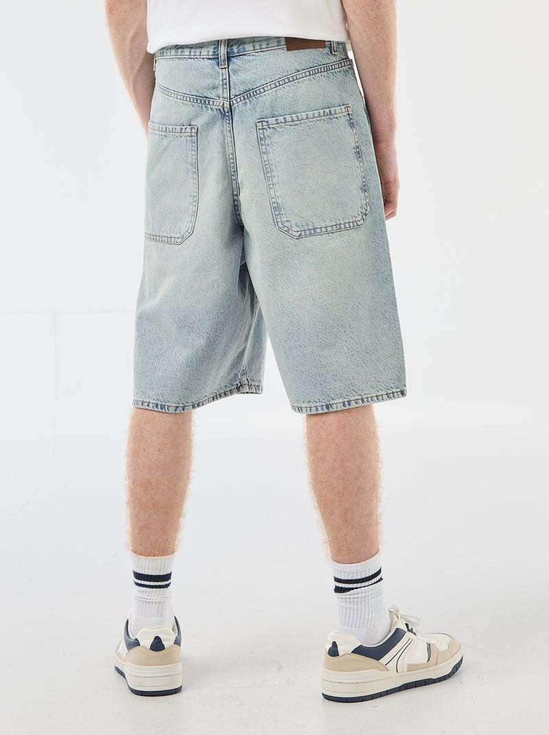 Bermuda denim baggy in cotone Blu - Kiabi