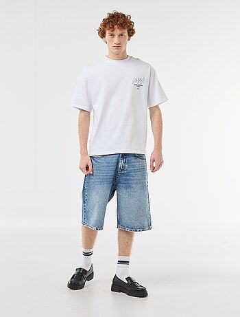 Bermuda denim baggy in cotone