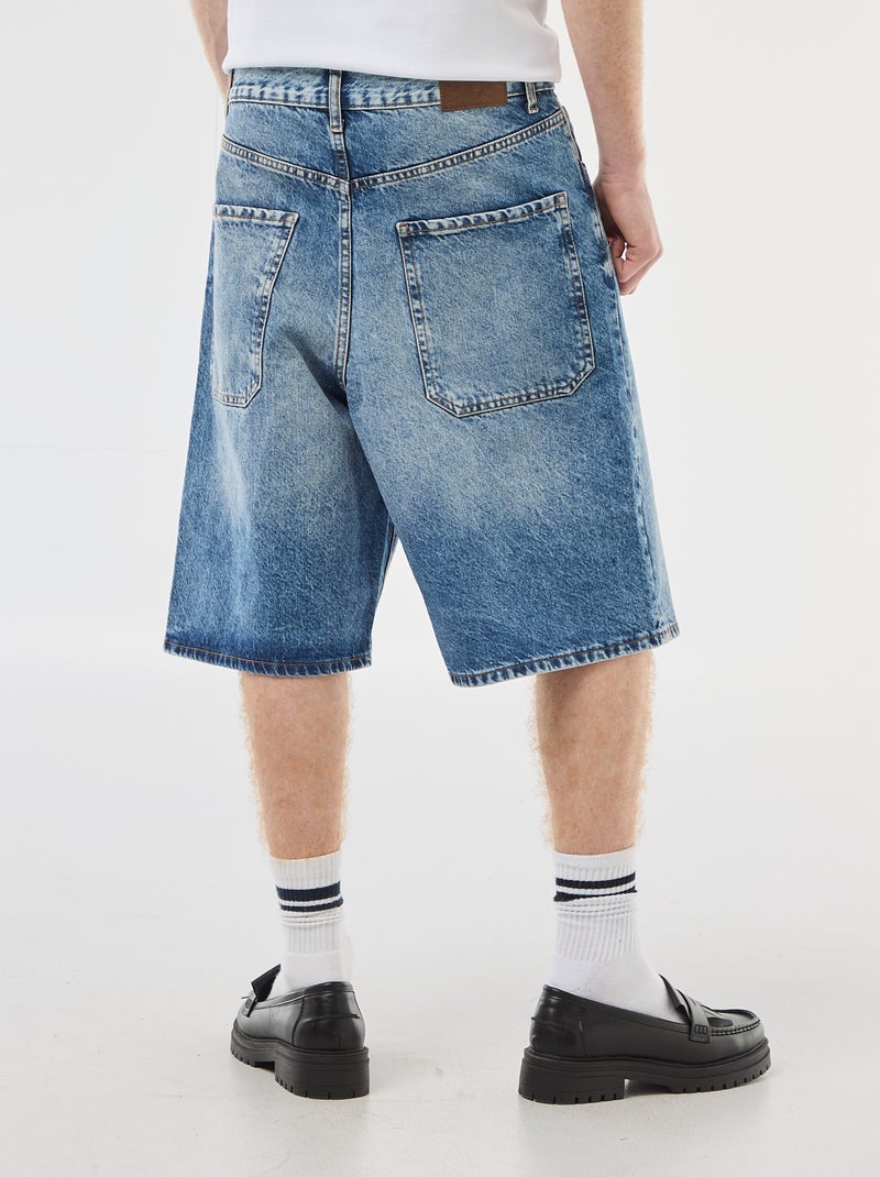 Bermuda denim baggy in cotone Blu - Kiabi