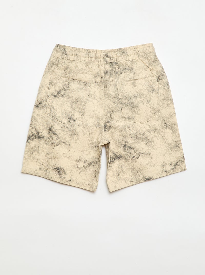 Bermuda dritto con vita elasticizzata Beige - Kiabi