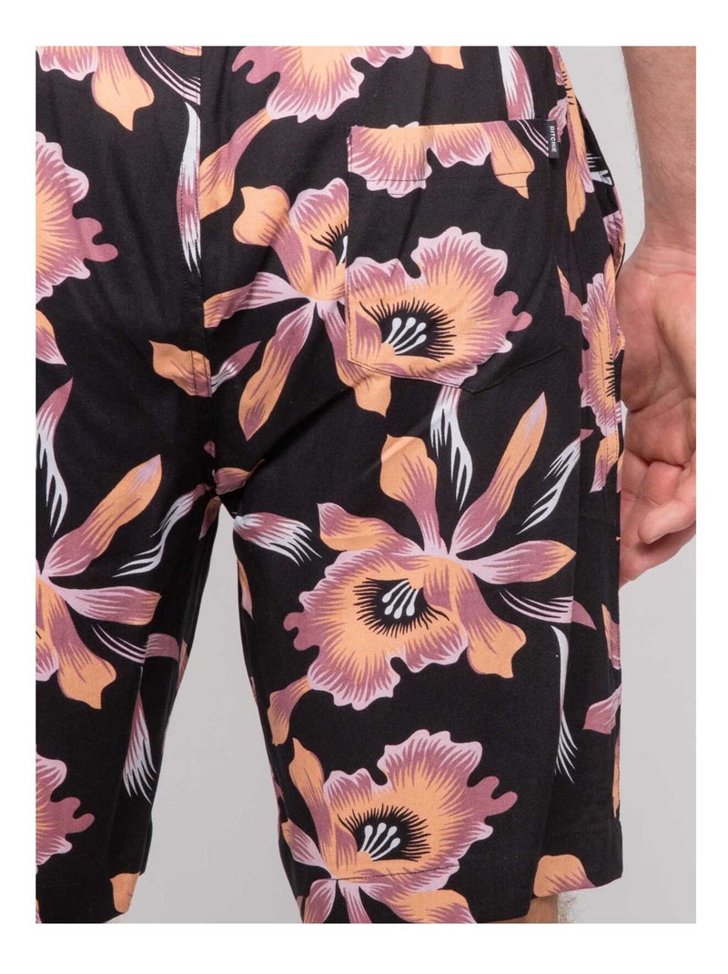 Bermuda fluido con motivi BALI Nero - Kiabi