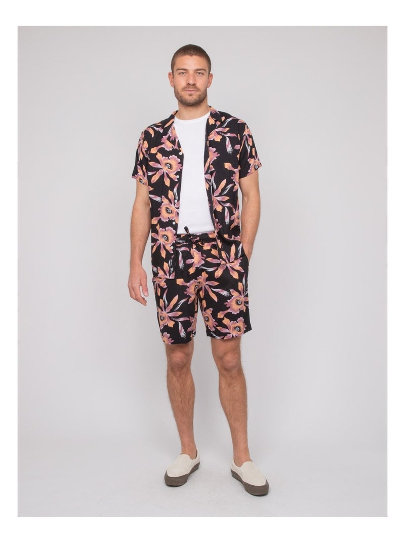 Bermuda fluido con motivi BALI Nero - Kiabi
