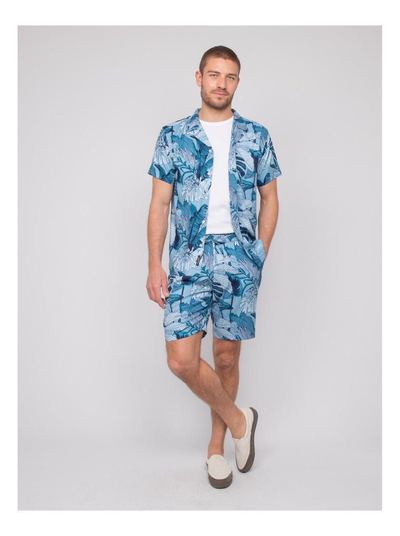 Bermuda fluido con motivi BOMALU Blu - Kiabi