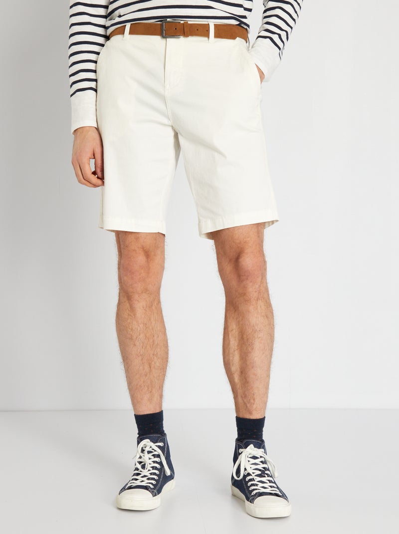 Bermuda in chino con cintura Bianco - Kiabi