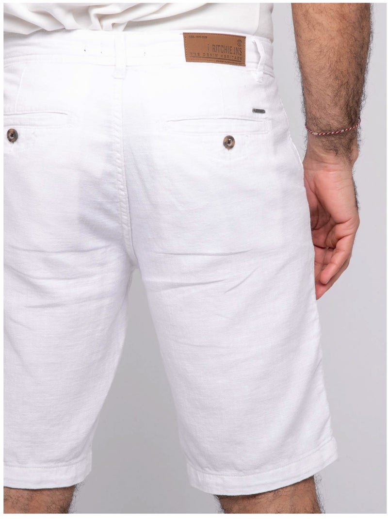 Bermuda in cotone slub BELKINO Bianco - Kiabi