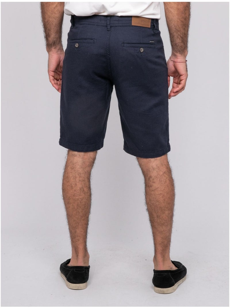 Bermuda in cotone slub BELKINO Blu marino - Kiabi