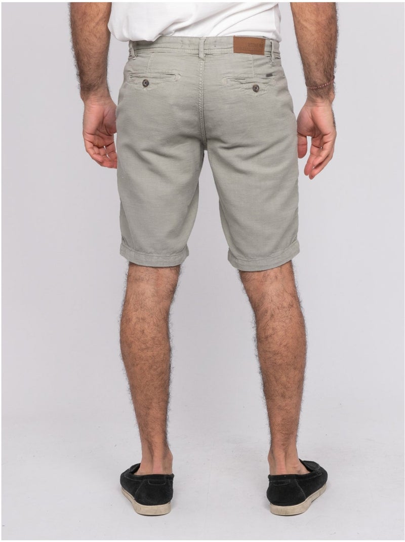 Bermuda in cotone slub BELKINO Verde chiaro - Kiabi