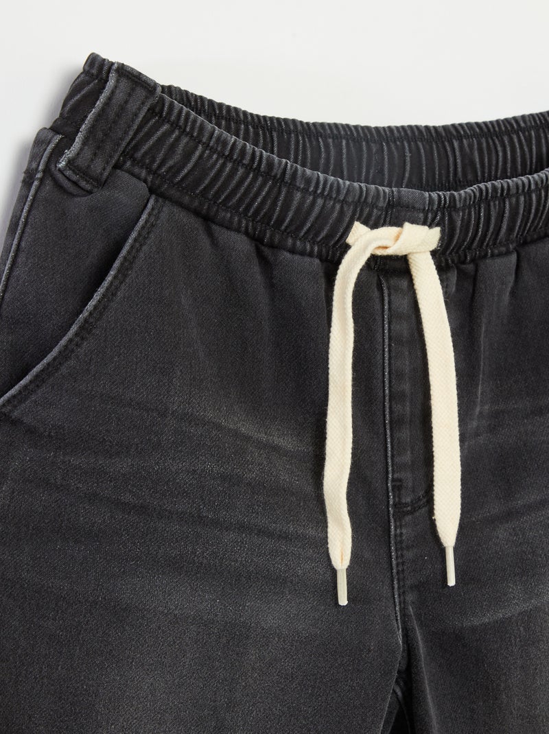 Bermuda in denim - collezione facile da indossare NERO - Kiabi