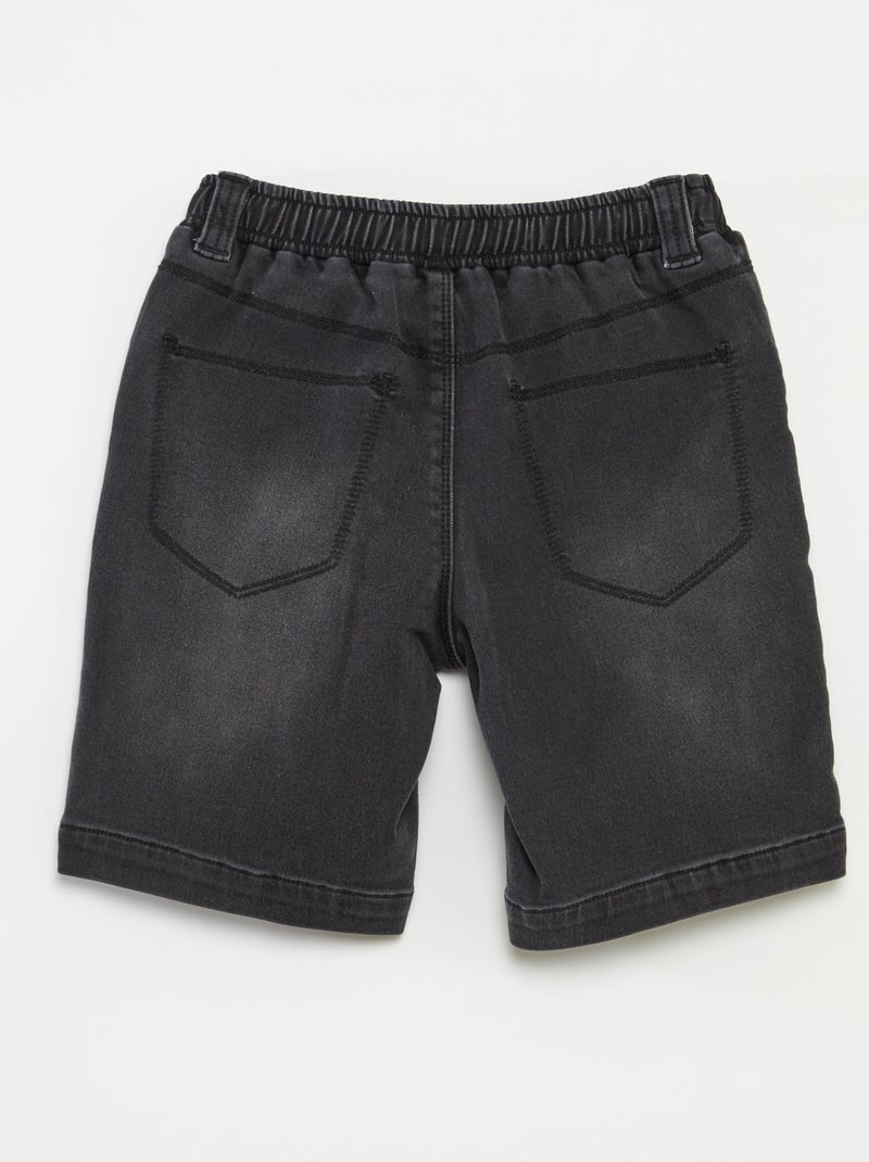 Bermuda in denim - collezione facile da indossare NERO - Kiabi