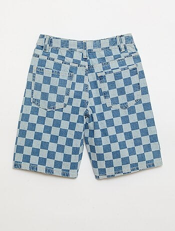 Bermuda in denim a quadri