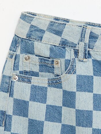 Bermuda in denim a quadri