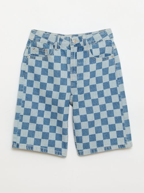 Bermuda in denim a quadri - Kiabi