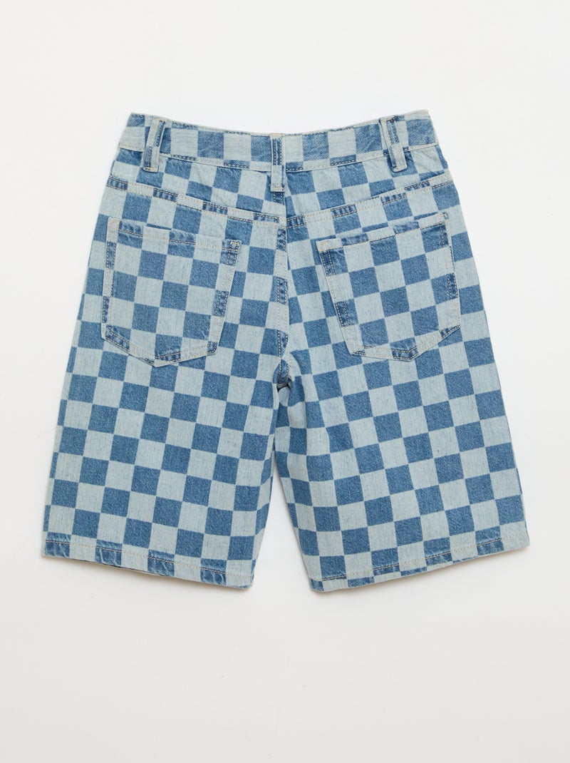 Bermuda in denim a quadri Blu - Kiabi