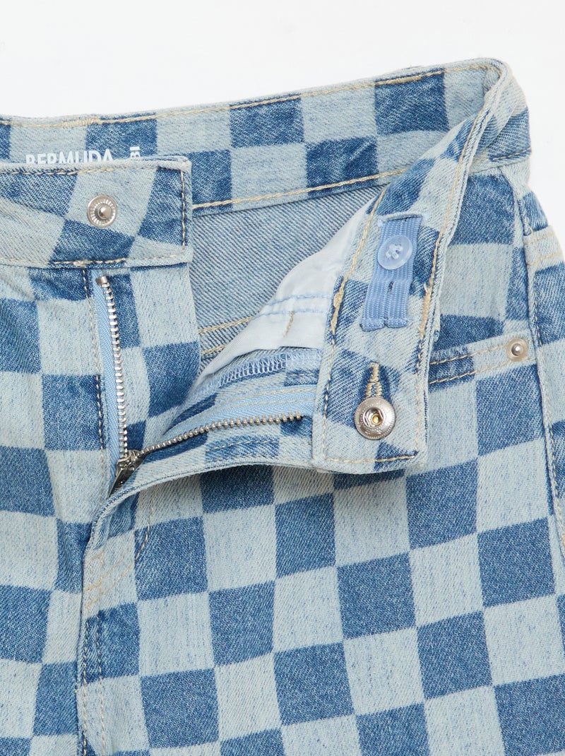 Bermuda in denim a quadri Blu - Kiabi