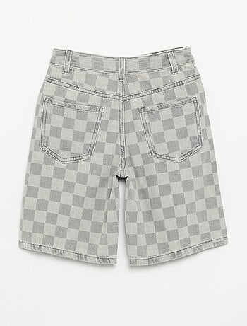 Bermuda in denim a quadri