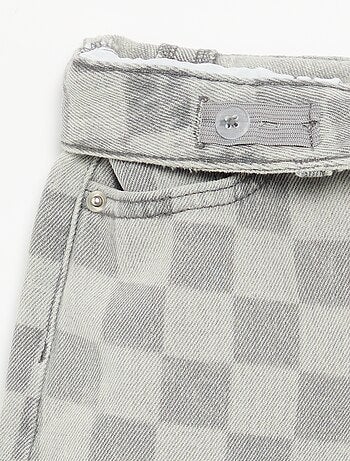 Bermuda in denim a quadri