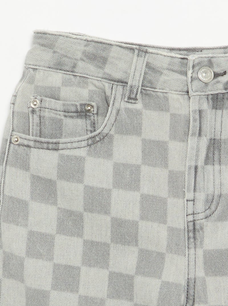 Bermuda in denim a quadri Grigio - Kiabi