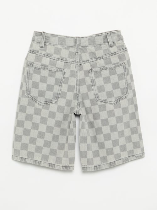 Bermuda in denim a quadri - Kiabi