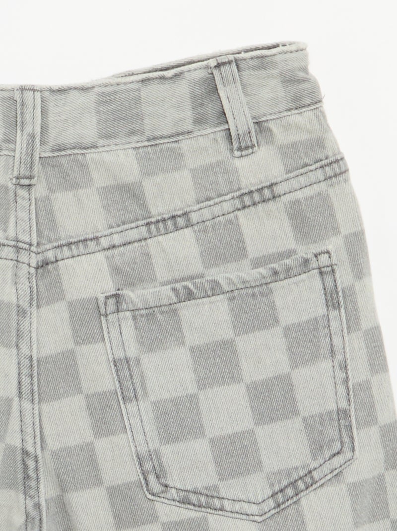 Bermuda in denim a quadri Grigio - Kiabi
